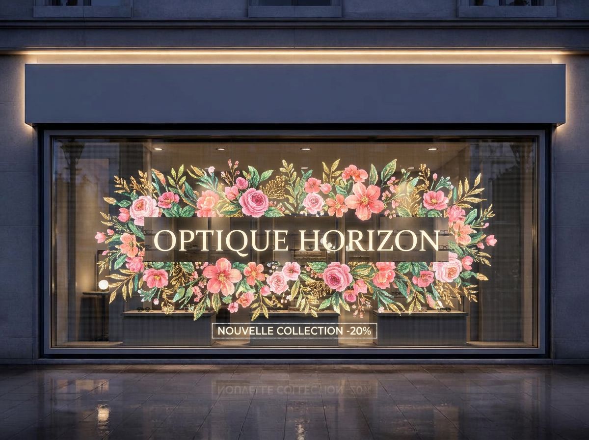 Écran LED transparent — après pose