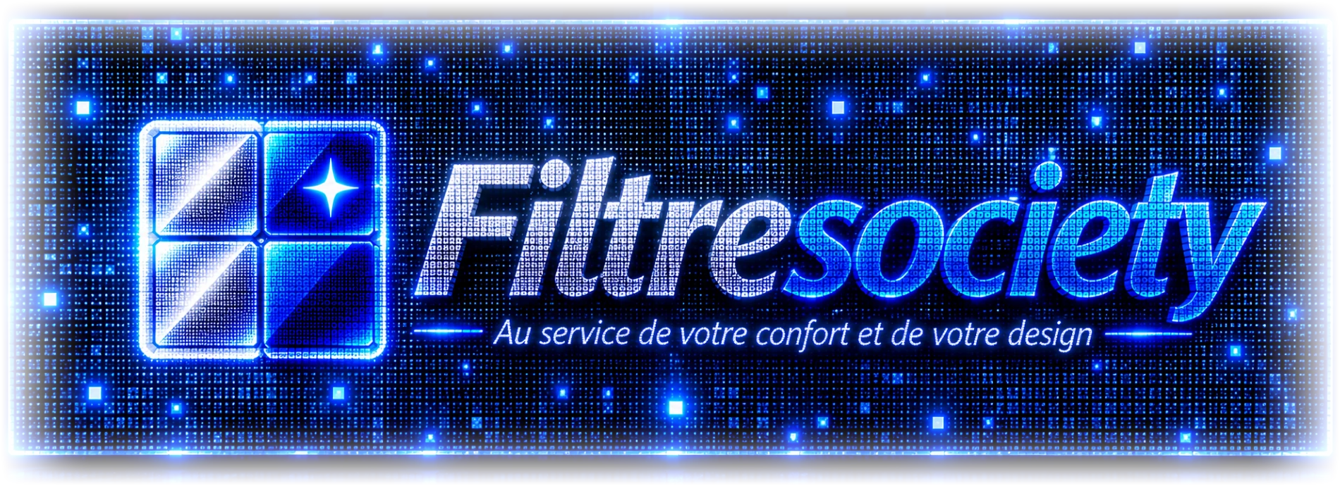 Logo Filtresociety en LED bleue